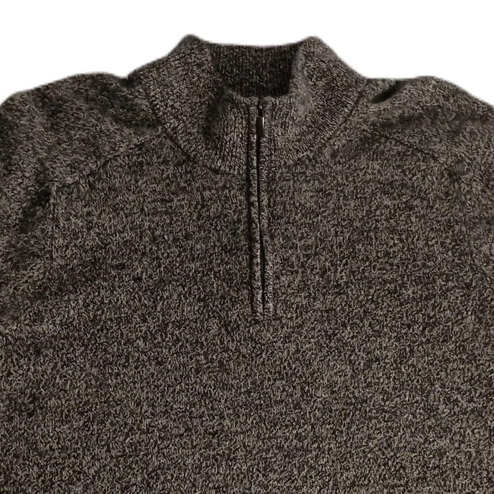 J Crew Sweater 1/4 Zip Warm Classic Gray/Black/White Men’s Size XL VGUC - Picture 4 of 13